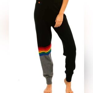Aviator Nation Rainbow Diagonal Stripe Sweatpants - Black / Gray
Adult Medium